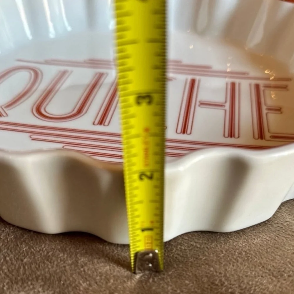 Saltera *Vintage* 1977 Himark Gourmet Kitchen Ceramic Quiche Dish, Red and White